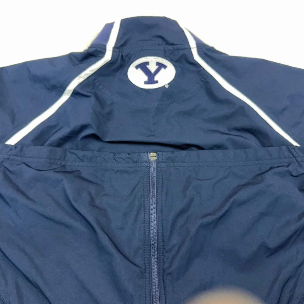 Nike BYU Brigham Young Cougars Windbreaker Jacket Navy XL NikeFit Team Issued